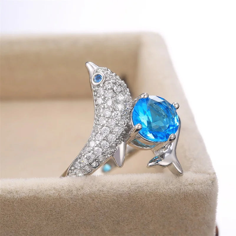Charming Dolphin Rings for Women