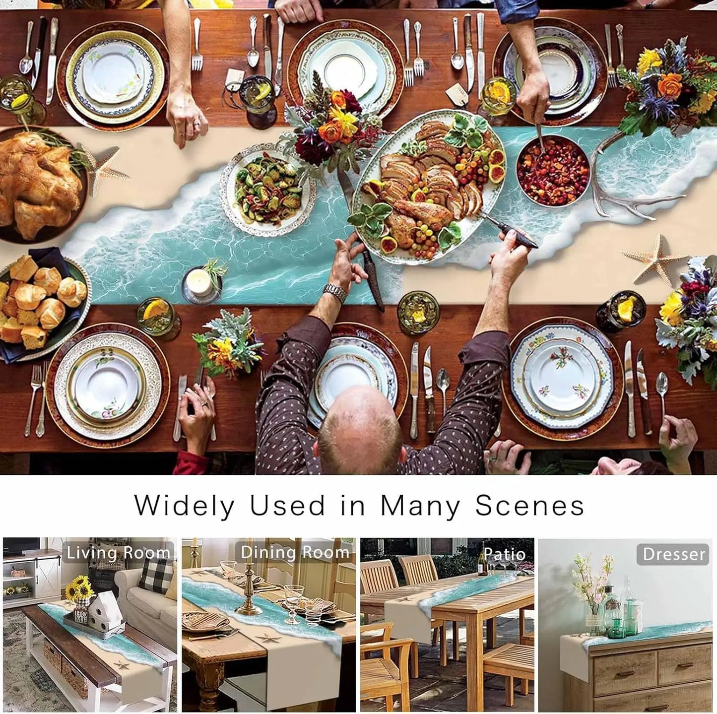 Starfish Linen Table Runner